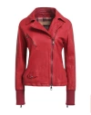 Giorgio Brato Woman Jacket Red Size 6 Leather In Red