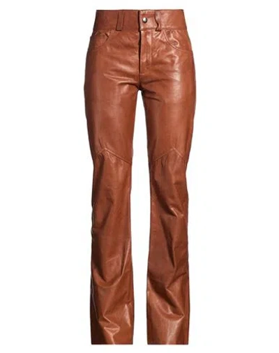 Giorgio Brato Woman Pants Brown Size 4 Leather