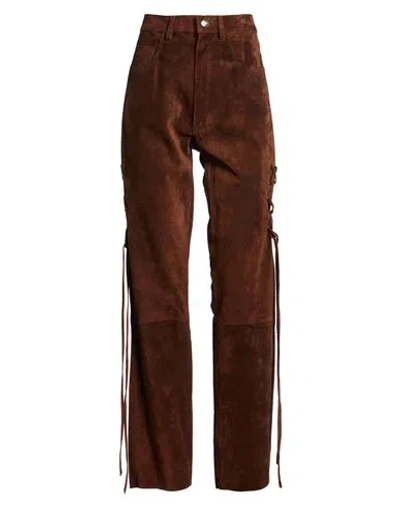 Giorgio Brato Woman Pants Brown Size 4 Leather