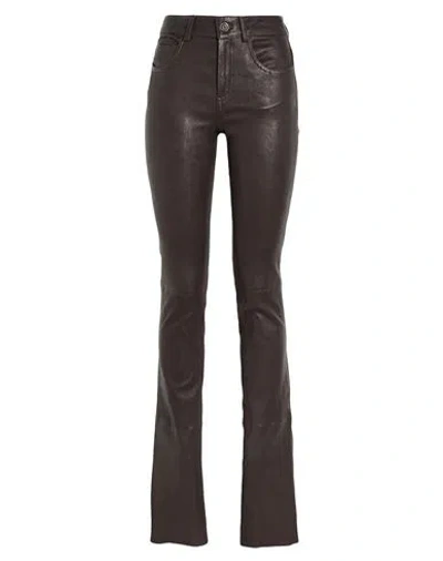 Giorgio Brato Woman Pants Dark Brown Size 6 Leather