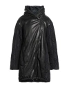 Giorgio Brato Woman Puffer Black Size 4 Leather, Nylon In Black