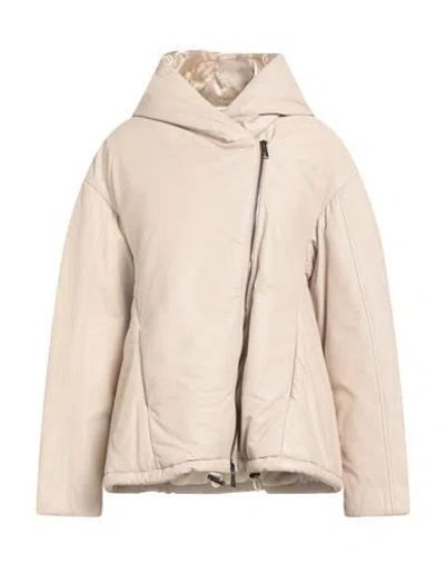 Giorgio Brato Woman Puffer Cream Size 6 Leather In Neutral