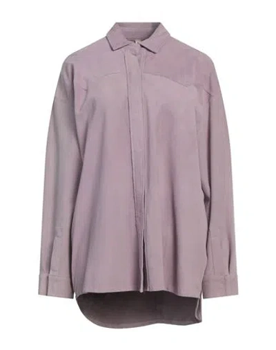 Giorgio Brato Woman Shirt Mauve Size 4 Leather In Gray