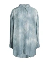 Giorgio Brato Woman Shirt Sky Blue Size 14 Viscose, Silk In Blue