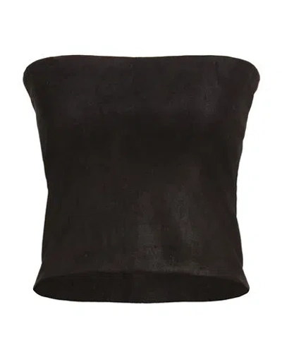 Giorgio Brato Woman Top Black Size 4 Leather