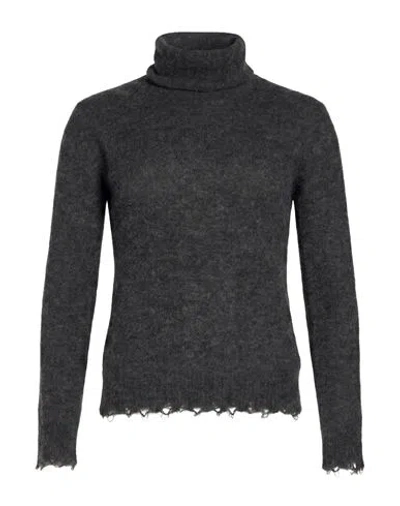 Giorgio Brato Woman Turtleneck Charcoal Size S Alpaca Wool, Polyamide, Wool In Grey
