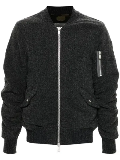 Giorgio Brato Wool Bomber Jacket In Grey