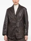 Giorgio Brato X Jade Button Leather Jacket In Brown