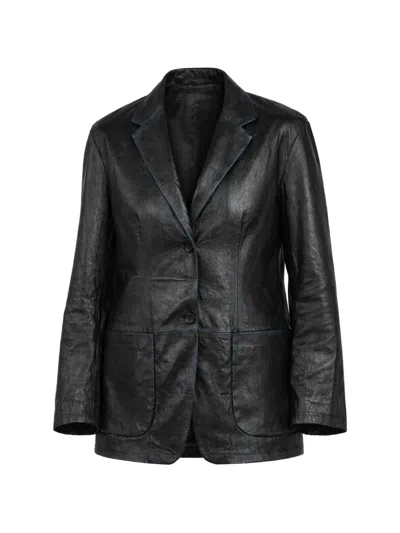 Giorgio Brato X Jade Button-up Leather Jacket In Black