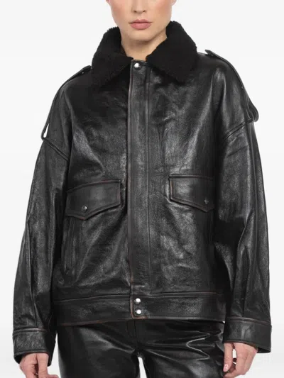 Giorgio Brato X Jade Jacke Mit Kragen Aus Faux Fur In Black