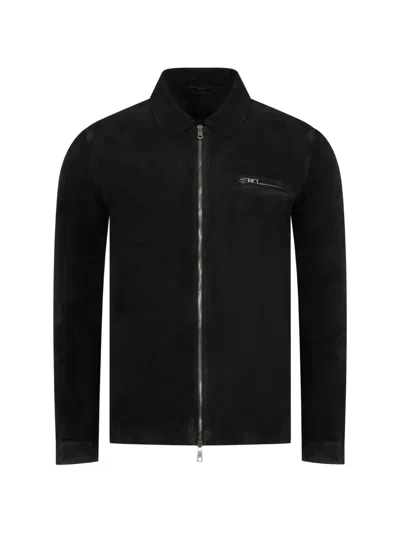 Giorgio Brato Zip Suede Jacket In Black
