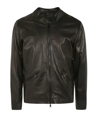 GIORGIO BRATO ZIP-UP LEATHER JACKET