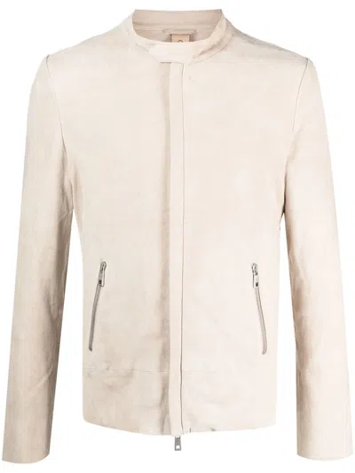 Giorgio Brato Zip-up Leather Jacket In Nude