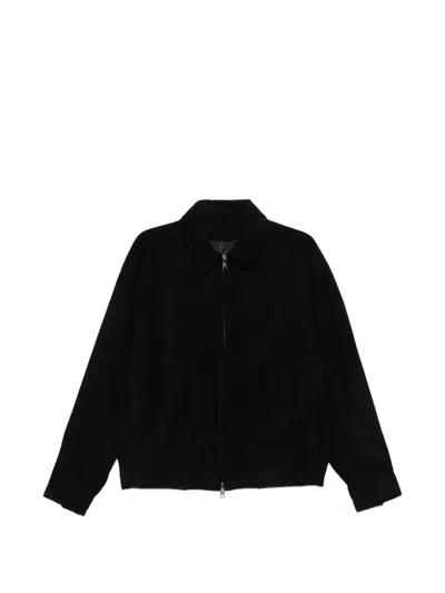 Giorgio Brato Zip-up Suede Jacket In Black