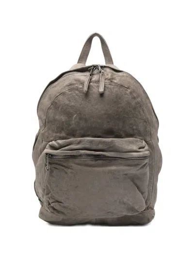 Giorgio Brato Zip-fastening Leather Backpack In Gray