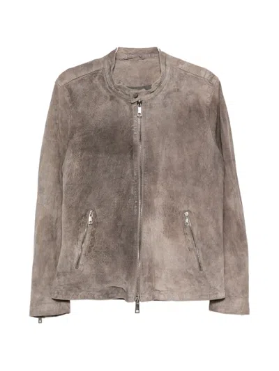 Giorgio Brato Stand-collar Zip-up Jacket In Gray