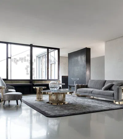 Giorgio Collection Charisma Marble Coffee Table In Gold