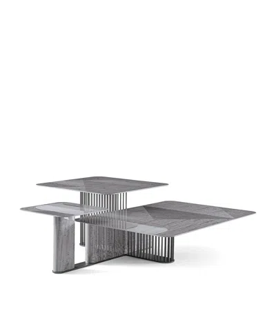 Giorgio Collection Moonlight Triple Cocktail Table In Gray
