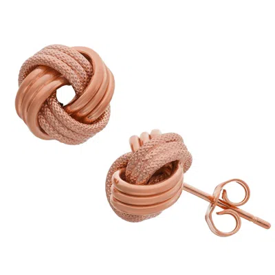 Giorgio Di Vicenza 14k Rose Gold Italian Love Knot Stud Earrings