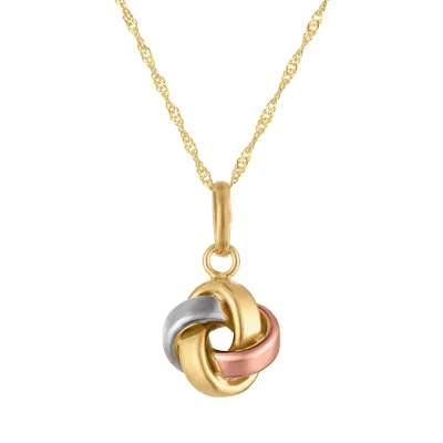 Giorgio Di Vicenza 14k Tri-color Gold Italian Love Knot Necklace In Multi