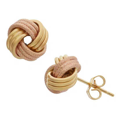 Giorgio Di Vicenza 14k Two-tone Gold Italian Love Knot Stud Earrings