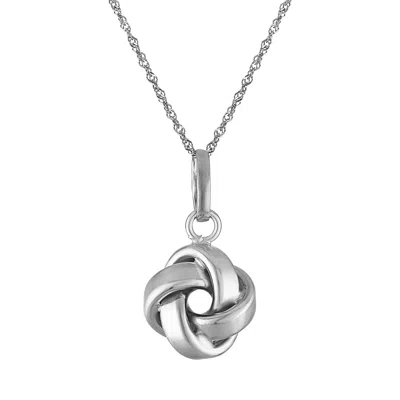 Giorgio Di Vicenza 14k White Gold Italian Love Knot Necklace In Silver