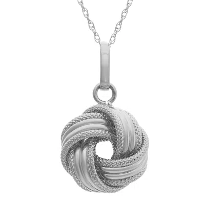 Giorgio Di Vicenza 14k White Gold Italian Love Knot Necklace In Silver