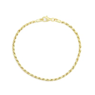 Giorgio Di Vicenza Sterling Silver 2.35mm Rope Chain Bracelet In Gold