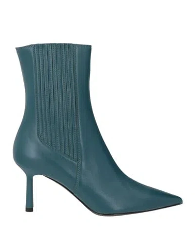 Giorgio Fabiani Woman Ankle Boots Deep Teal Size 8.5 Leather In Green