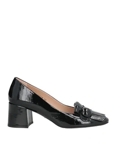 Giorgio Fabiani Woman Loafers Black Size 9 Leather