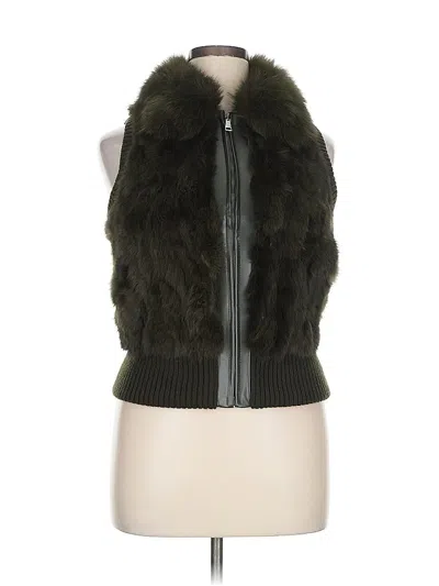 Pre-owned Giorgio Faux Fur Vest In Green