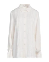 Giorgio Grati Woman Shirt Ivory Size 16 Silk, Elastane In White