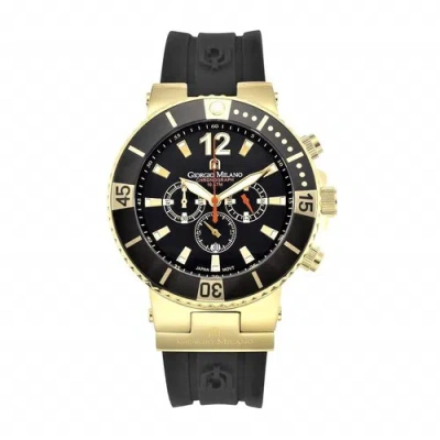 Pre-owned Giorgio Milano Luxury Men's Watch Gold Black Rubber Strap Water Resistance 10atm