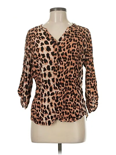 Pre-owned Giorgio Sant'angelo 3/4 Sleeve Blouse In Brown