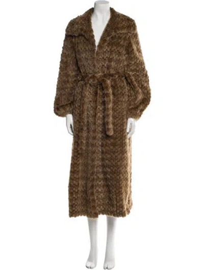 Pre-owned Giorgio Sant'angelo Faux Fur Fur Coat In Brown