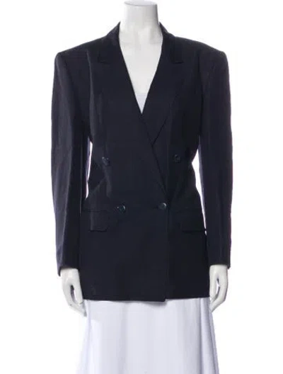 Pre-owned Giorgio Sant'angelo Linen Coat In Blue