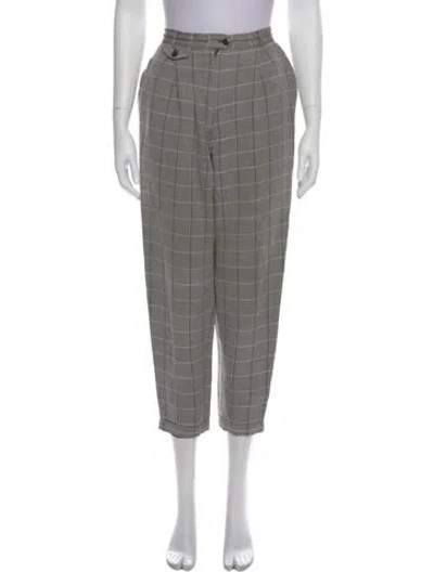 Pre-owned Giorgio Sant'angelo Linen Straight Leg Pants In Gray