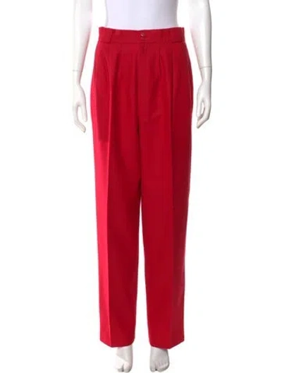 Pre-owned Giorgio Sant'angelo Merino Wool Straight Leg Pants In Red