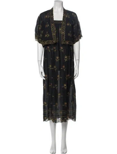 Pre-owned Giorgio Sant'angelo Vintage 1970's Dress Set In Black