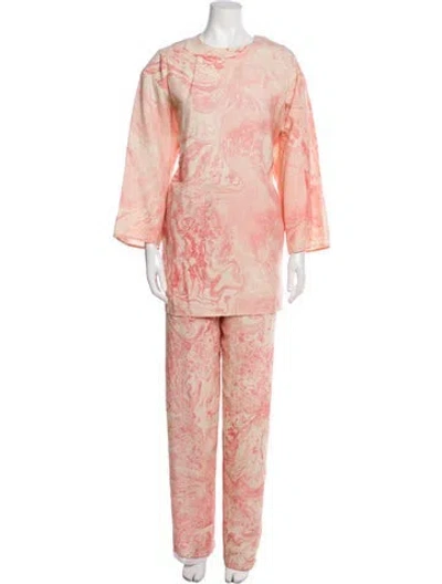 Pre-owned Giorgio Sant'angelo Vintage 1970's Pant Set In Pink