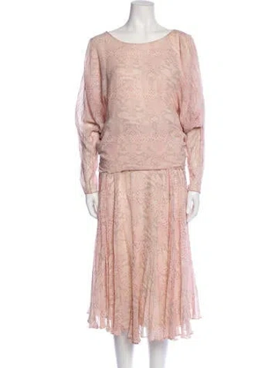 Pre-owned Giorgio Sant'angelo Vintage 1980's Skirt Set In Pink