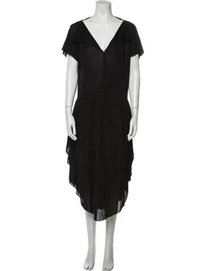 Pre-owned Giorgio Sant'angelo Vintage Midi Length Dress In Black