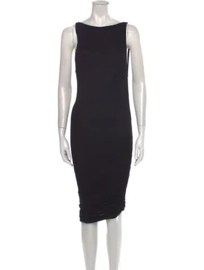 Pre-owned Giorgio Sant'angelo Vintage Midi Length Dress In Black