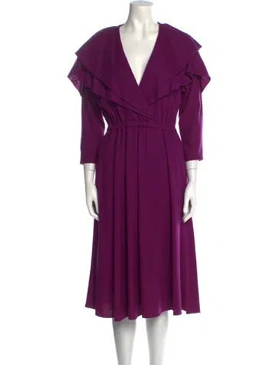 Pre-owned Giorgio Sant'angelo Vintage Midi Length Dress In Purple