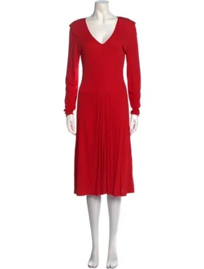 Pre-owned Giorgio Sant'angelo Vintage Midi Length Dress In Red