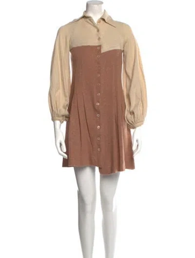 Pre-owned Giorgio Sant'angelo Vintage Mini Dress In Brown
