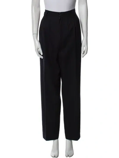 Pre-owned Giorgio Sant'angelo Wool Straight Leg Pants In Black