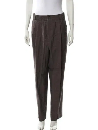 Pre-owned Giorgio Sant'angelo Wool Straight Leg Pants In Brown