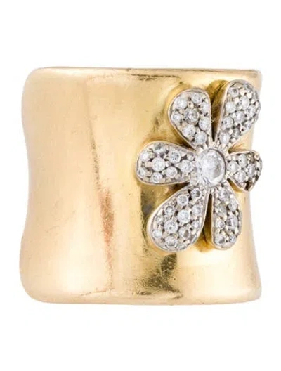 Pre-owned Giorgio Visconti 18k Diamond Daisy Band In Multi