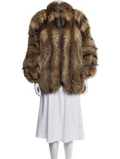 Pre-owned Giorgios Pappas Furrier Fur Fur Coat In Brown